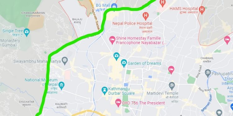 चिनियाँ सरकारकाे अनुदानमा निर्माण हुने चक्रपथ सडकको साइटक्लिअर सम्पन्न