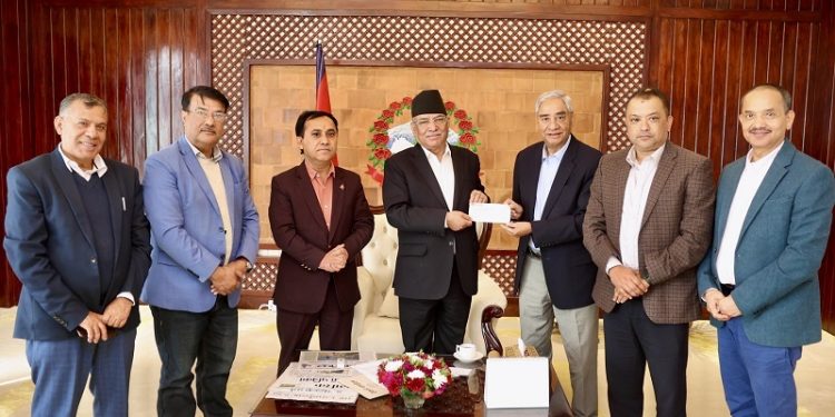 भूकम्प पीडितका लागि प्रधानमन्त्री राहत कोषमा कांग्रेसको ५० लाख रुपैयाँ सहयोग