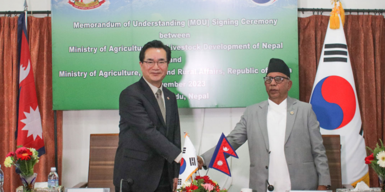 नेपाल र कोरियाबीच कृषि क्षेत्रकाे प्राविधिक सहकार्यका लागि समझदारी