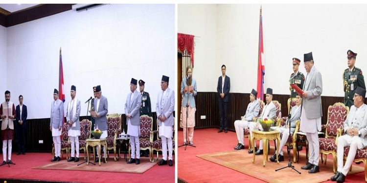 मन्त्रिपरिषद् विस्तार तथा हेरफेर, नवनियुक्त स्वास्थ्यमन्त्री यादव र राज्यमन्त्री खानद्वारा शपथ ग्रहण