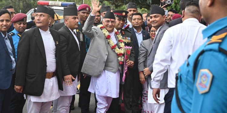 प्रधानमन्त्री ओलीद्वारा पदभार ग्रहण